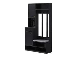 Hauss Spole Roupeiro com 2 portas, 1 gaveta, 4 ganchos e 1 banco, 100x30x180cm^ Móvel De Entrada