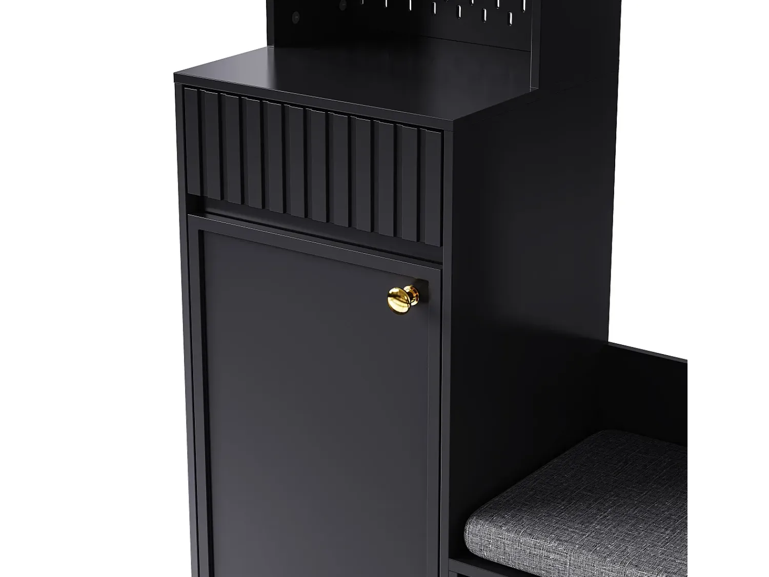 Hauss Spole Roupeiro com 2 portas, 1 gaveta, 4 ganchos e 1 banco, 100x30x180cm^ Móvel De Entrada