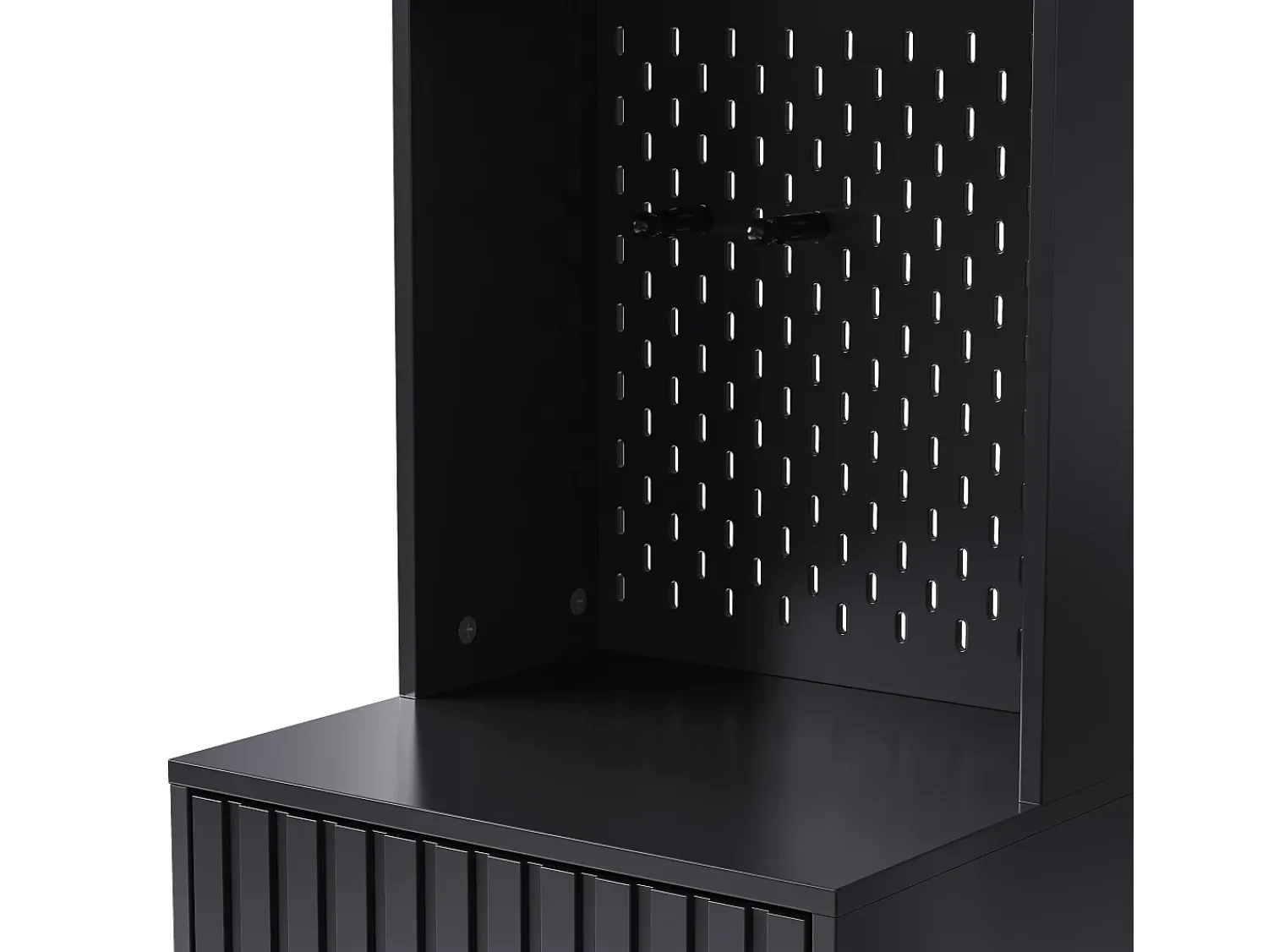 Hauss Spole Roupeiro com 2 portas, 1 gaveta, 4 ganchos e 1 banco, 100x30x180cm^ Móvel De Entrada