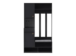 Hauss Spole Roupeiro com 2 portas, 1 gaveta, 4 ganchos e 1 banco, 100x30x180cm^ Móvel De Entrada