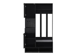 Hauss Spole Roupeiro com 2 portas, 1 gaveta, 4 ganchos e 1 banco, 100x30x180cm^ Móvel De Entrada