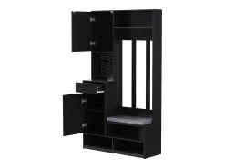 Hauss Spole Roupeiro com 2 portas, 1 gaveta, 4 ganchos e 1 banco, 100x30x180cm^ Móvel De Entrada