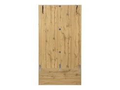 Clearance Hauss Spole Roupeiro preto e madeira com 5 ganchos, espelho, 2 portas, um cabide escondido e uma prateleira 100x38x191cm Natural claro