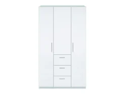Best Dmora Roupeiro Providence, Roupeiro de quarto com 3 portas de batente, Armário com varão e 3 prateleiras, 117x52h203 cm, Branco