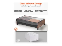 Sacos de Armazenamento SucceBuy sob a Cama com Rodinhas Traváveis, Organizador de Sapatos sob a Cama 2 Peças de 65 x 46 x 18 cm, Caixa de Armazenamento^ Acessórios De Arrumação