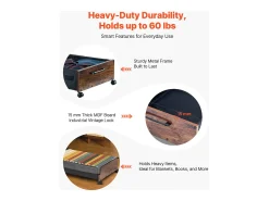 Sacos de Armazenamento SucceBuy sob a Cama com Rodinhas Traváveis, Organizador de Sapatos sob a Cama 2 Peças de 65 x 46 x 18 cm, Caixa de Armazenamento^ Acessórios De Arrumação