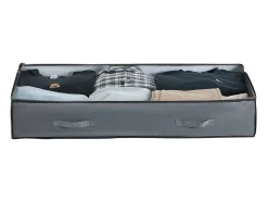 Acessórios De Arrumação| Sacos de Armazenamento SucceBuy sob a Cama 4 Peças 90 L, Organizador de Sapatos sob a Cama com Tampas Transparentes, Caixa de Armazenamento para Roupas Cinzento