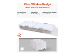 Sacos de Armazenamento SucceBuy sob a Cama com Rodinhas, Organizador de Sapatos sob a Cama 80,5x39,6x17,5 cm, Caixa de Armazenamento com Tampa^ Acessórios De Arrumação