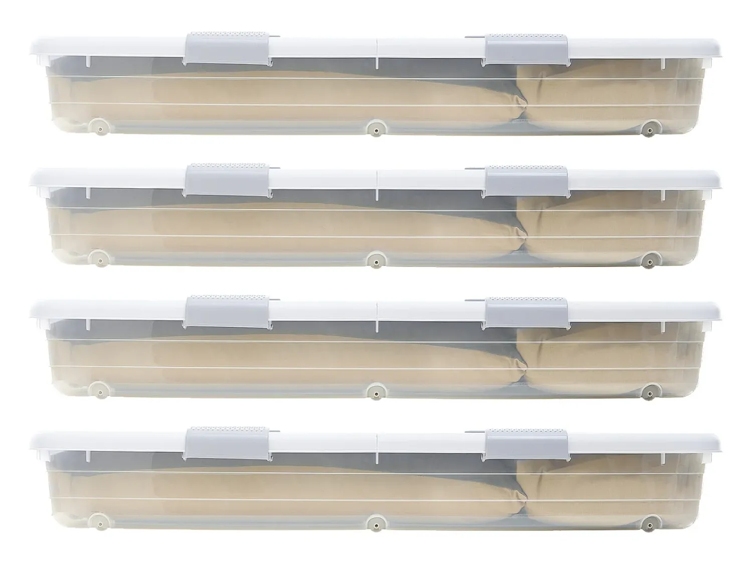 Sacos de Armazenamento SucceBuy sob a Cama com Rodinhas, Organizador de Sapatos sob a Cama 80,5x39,6x17,5 cm, Caixa de Armazenamento com Tampa^ Acessórios De Arrumação