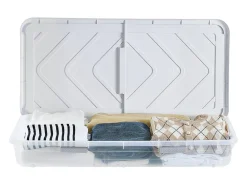 Sacos de Armazenamento SucceBuy sob a Cama com Rodinhas, Organizador de Sapatos sob a Cama 80,5x39,6x17,5 cm, Caixa de Armazenamento com Tampa^ Acessórios De Arrumação