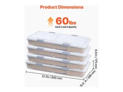 Sacos de Armazenamento SucceBuy sob a Cama com Rodinhas, Organizador de Sapatos sob a Cama 80,5x39,6x17,5 cm, Caixa de Armazenamento com Tampa^ Acessórios De Arrumação