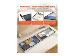 Hot Sacos de Armazenamento SucceBuy sob a Cama 2 Peças 45 L, Organizador de Sapatos sob a Cama com Tampas Transparentes, Caixa de Armazenamento para Roupas Cinzento