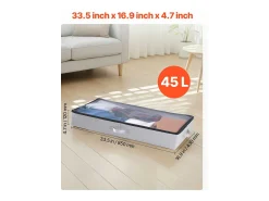 Hot Sacos de Armazenamento SucceBuy sob a Cama 2 Peças 45 L, Organizador de Sapatos sob a Cama com Tampas Transparentes, Caixa de Armazenamento para Roupas Cinzento