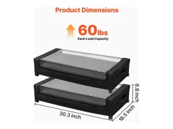 Sale Sacos de Armazenamento SucceBuy sob a Cama com Rodinhas, Organizador de Sapatos sob a Cama 2 Peças de 77 x 47 x 17,3 cm, com Tampa Transparente Preto