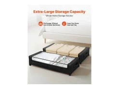 Sale Sacos de Armazenamento SucceBuy sob a Cama com Rodinhas, Organizador de Sapatos sob a Cama 2 Peças de 77 x 47 x 17,3 cm, com Tampa Transparente Preto