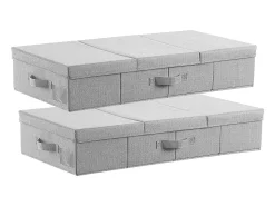 Acessórios De Arrumação* Sacos de Armazenamento SucceBuy sob a Cama 2 Peças de 48 L, Organizador de Sapatos sob a Cama de 80,5x40,5x15,5 cm, Caixa de Armazenamento para Roupas Cinzento