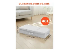 Acessórios De Arrumação* Sacos de Armazenamento SucceBuy sob a Cama 2 Peças de 48 L, Organizador de Sapatos sob a Cama de 80,5x40,5x15,5 cm, Caixa de Armazenamento para Roupas Cinzento