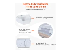 Best Sacos de Armazenamento SucceBuy sob a Cama com Rodinhas, Organizador de Sapatos sob a Cama de 101x51x15 cm, Caixa de Armazenamento com Tampa Transparente