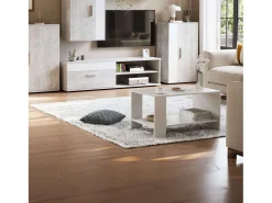 Mesa De Centro* Sala de estar Sala de jantar Mesa de centro fosco 90x46 cm Estilo contemporâneo Branco