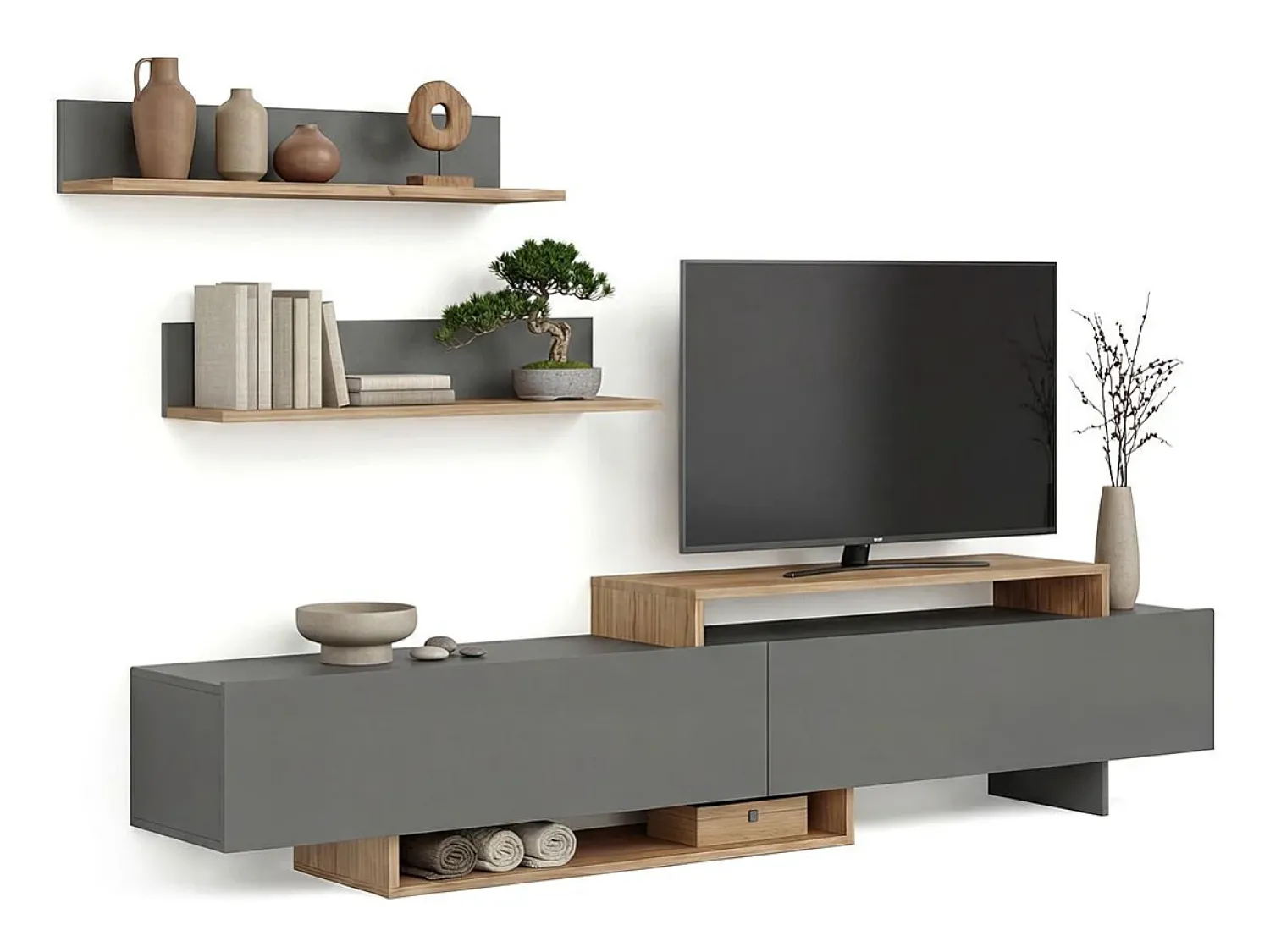 duehome Salón Bender Gris Grafito - Alpino Cinzento