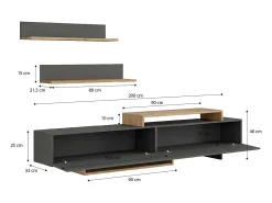 duehome Salón Bender Gris Grafito - Alpino Cinzento