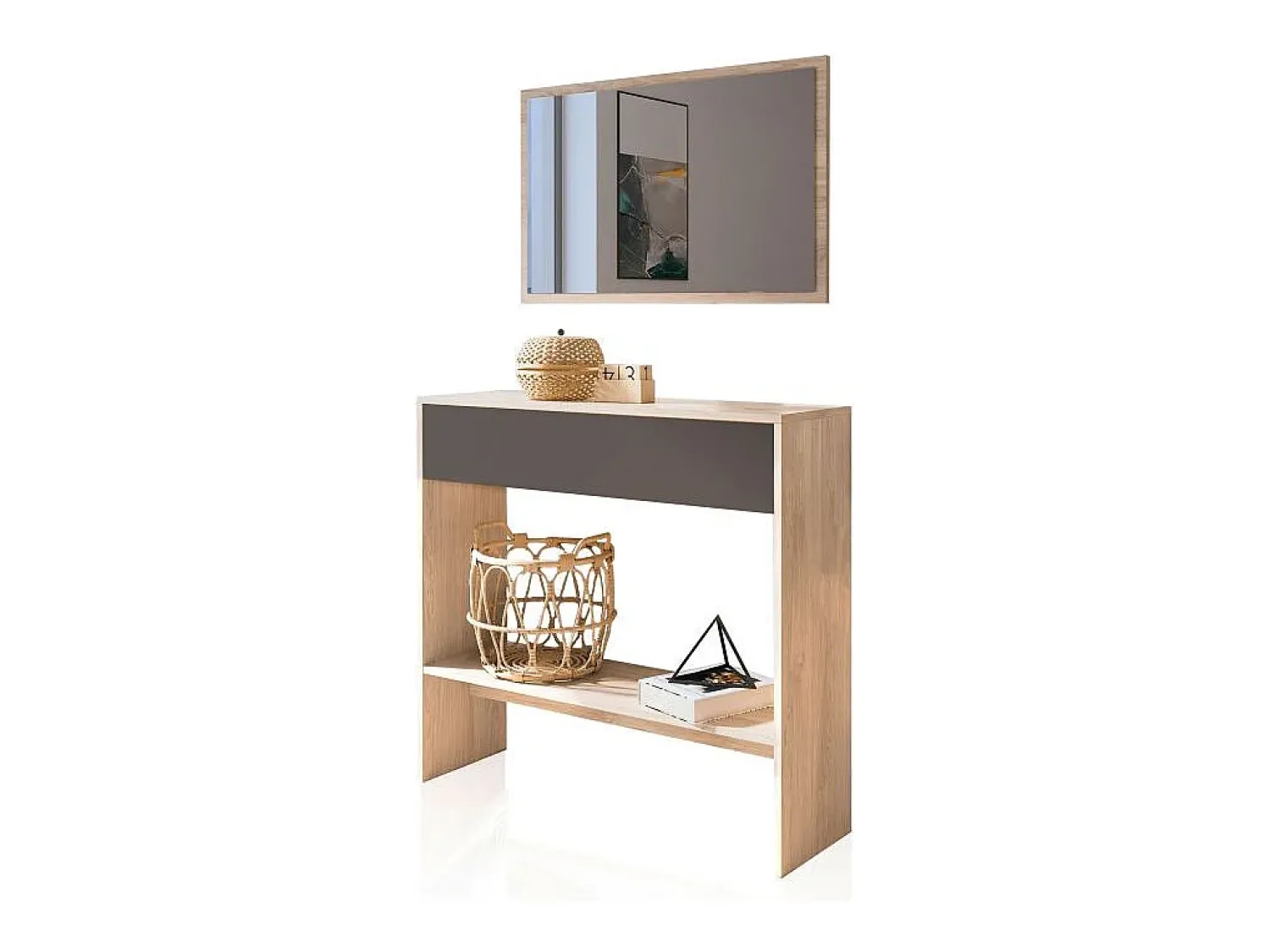Clearance duehome Salão Aros Tofe - Gris Grafito Preto / Natural claro