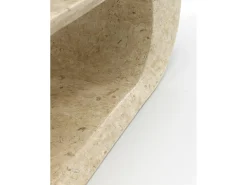 Mesa De Centro| Sandu - Mesa de centro (120 x 62 x 35h) em pedra fóssil Bege