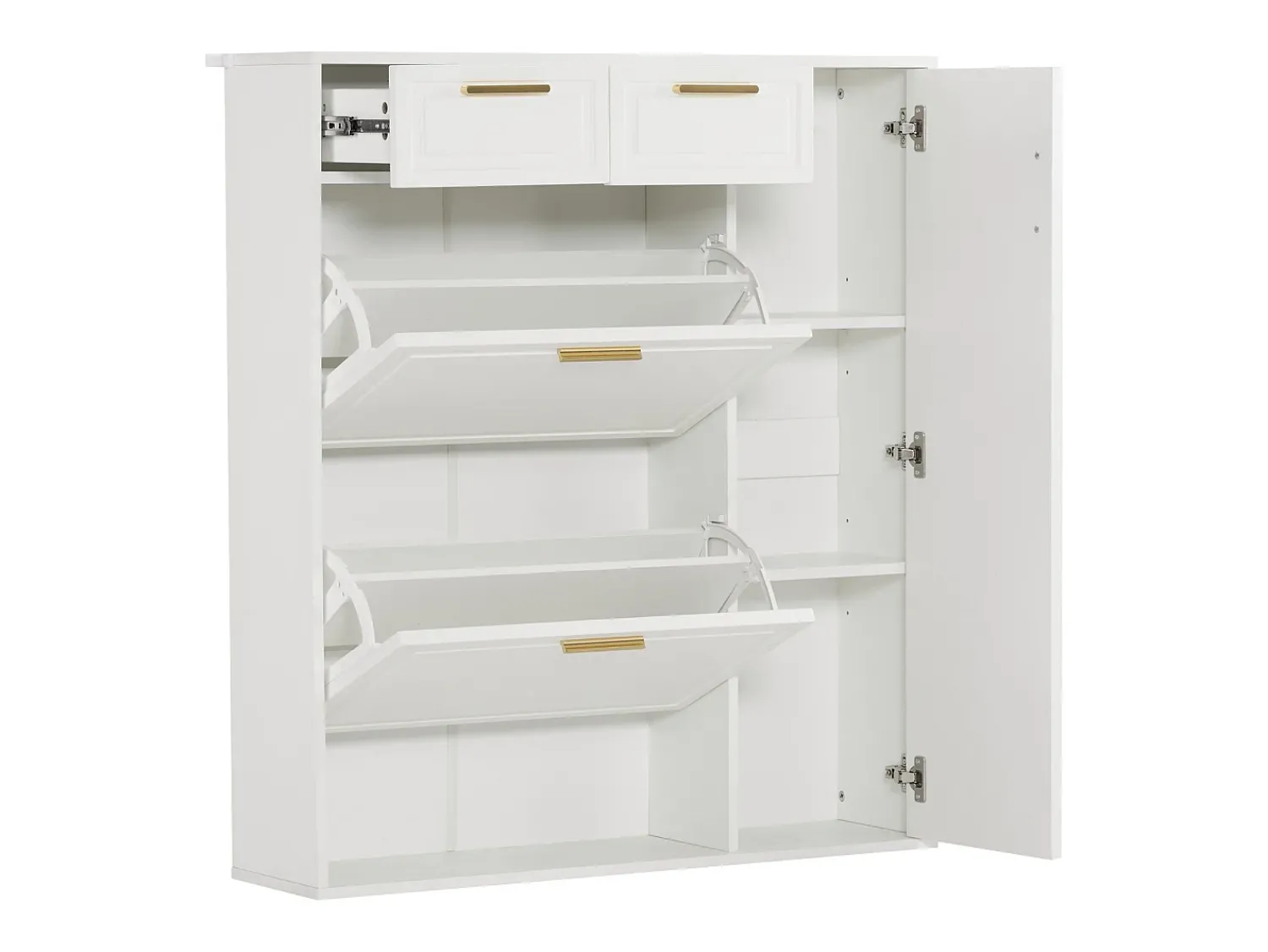ModernLuxe Sapateira - 3 abas, 2 gavetas e 2 prateleiras -^ Móvel De Arrumação|Sapateira