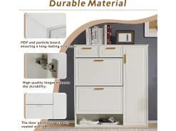 ModernLuxe Sapateira - 3 abas, 2 gavetas e 2 prateleiras -^ Móvel De Arrumação|Sapateira