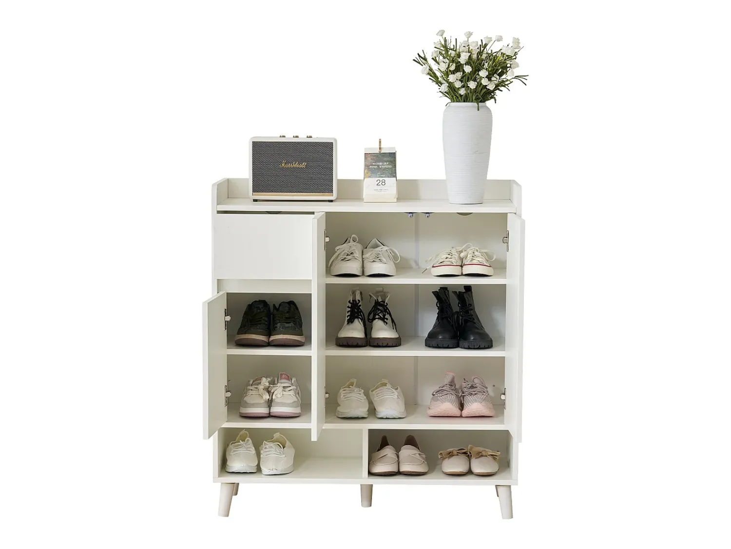 ModernLuxe Sapateira - 7 compartimentos e 1 gaveta - com prateleiras reguláveis -^ Móvel De Arrumação|Sapateira