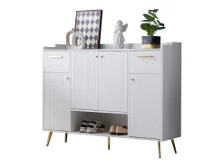 Móvel De Arrumação|Sapateira*ModernLuxe Sapateira - 2 gavetas + 4 portas + compartimento aberto - Branco