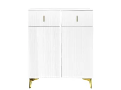 Merax sapateira - 83 x 35 x 101 cm - com 2 portas + 2 gavetas + prateleiras reguláveis - aglomerado -^ Móvel De Arrumação|Sapateira