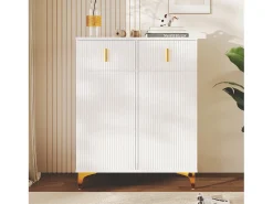 Merax sapateira - 83 x 35 x 101 cm - com 2 portas + 2 gavetas + prateleiras reguláveis - aglomerado -^ Móvel De Arrumação|Sapateira