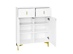 Merax sapateira - 83 x 35 x 101 cm - com 2 portas + 2 gavetas + prateleiras reguláveis - aglomerado -^ Móvel De Arrumação|Sapateira