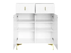 Merax sapateira - 83 x 35 x 101 cm - com 2 portas + 2 gavetas + prateleiras reguláveis - aglomerado -^ Móvel De Arrumação|Sapateira