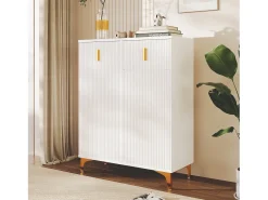 Merax sapateira - 83 x 35 x 101 cm - com 2 portas + 2 gavetas + prateleiras reguláveis - aglomerado -^ Móvel De Arrumação|Sapateira