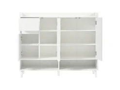 Móvel De Arrumação|Sapateira|Merax Sapateira - 120 x 35 x 99 cm - com 4 portas e 1 gaveta + prateleira ajustável - amplo espaço de armazenamento - aglomerado - Branco