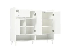 Móvel De Arrumação|Sapateira|Merax Sapateira - 120 x 35 x 99 cm - com 4 portas e 1 gaveta + prateleira ajustável - amplo espaço de armazenamento - aglomerado - Branco