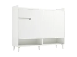 Móvel De Arrumação|Sapateira|Merax Sapateira - 120 x 35 x 99 cm - com 4 portas e 1 gaveta + prateleira ajustável - amplo espaço de armazenamento - aglomerado - Branco