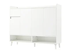 Móvel De Arrumação|Sapateira|Merax Sapateira - 120 x 35 x 99 cm - com 4 portas e 1 gaveta + prateleira ajustável - amplo espaço de armazenamento - aglomerado - Branco