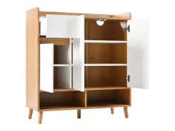Merax Sapateira - 90 x 35 x 99 cm - com prateleiras reguláveis ​​+ 1 gaveta + 3 portas - aglomerado -^ Móvel De Arrumação|Sapateira
