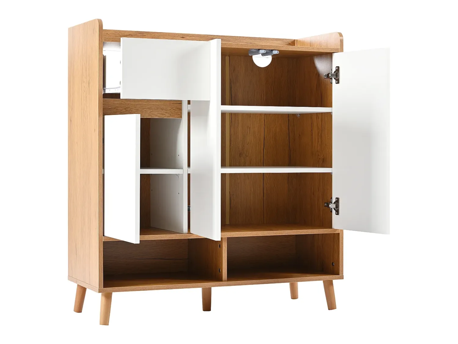 Merax Sapateira - 90 x 35 x 99 cm - com prateleiras reguláveis + 1 gaveta + 3 portas - aglomerado -^ Móvel De Arrumação|Sapateira