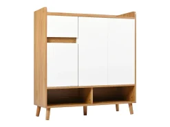 Merax Sapateira - 90 x 35 x 99 cm - com prateleiras reguláveis + 1 gaveta + 3 portas - aglomerado -^ Móvel De Arrumação|Sapateira