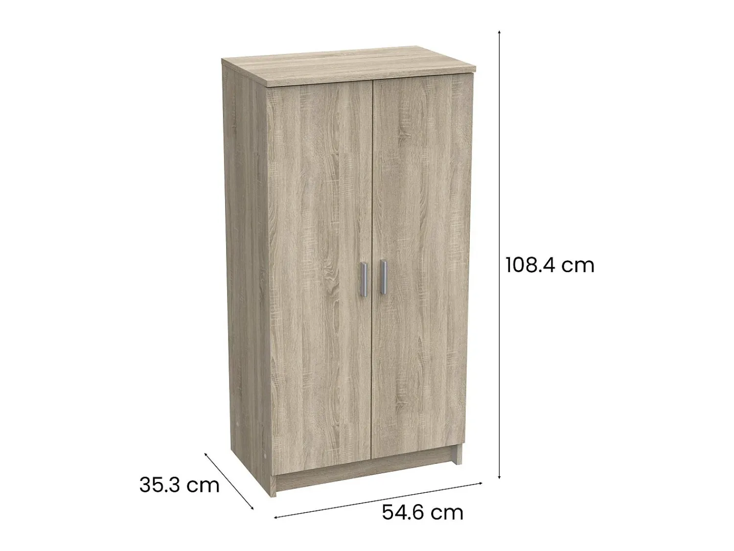 Móvel De Arrumação|Sapateira*Dmora Sapateira 0, Armário multifuncional, Armário de arrumação com prateleiras, Sapateira com duas portas e 6 prateleiras, 55x36h108 cm, Carvalho Castanho