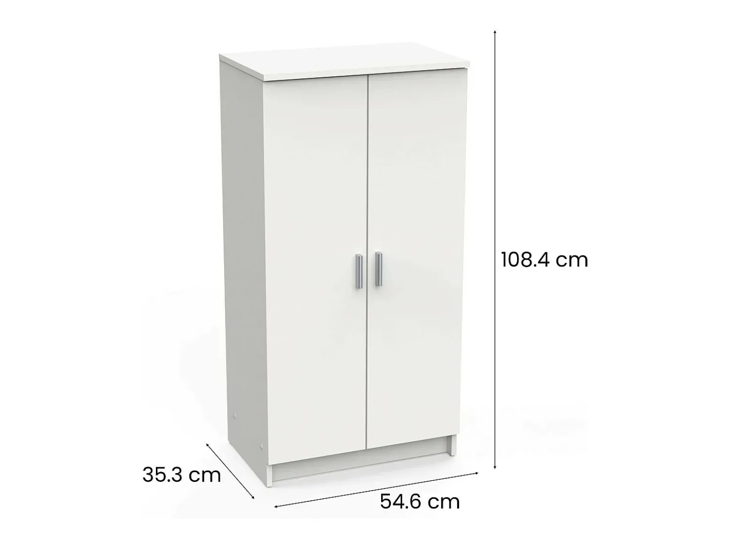 Móvel De Arrumação|Sapateira|Dmora Sapateira 0, Armário multifuncional, Armário de arrumação com prateleiras, Sapateira com duas portas e 6 prateleiras, 55x36h108 cm, Branco
