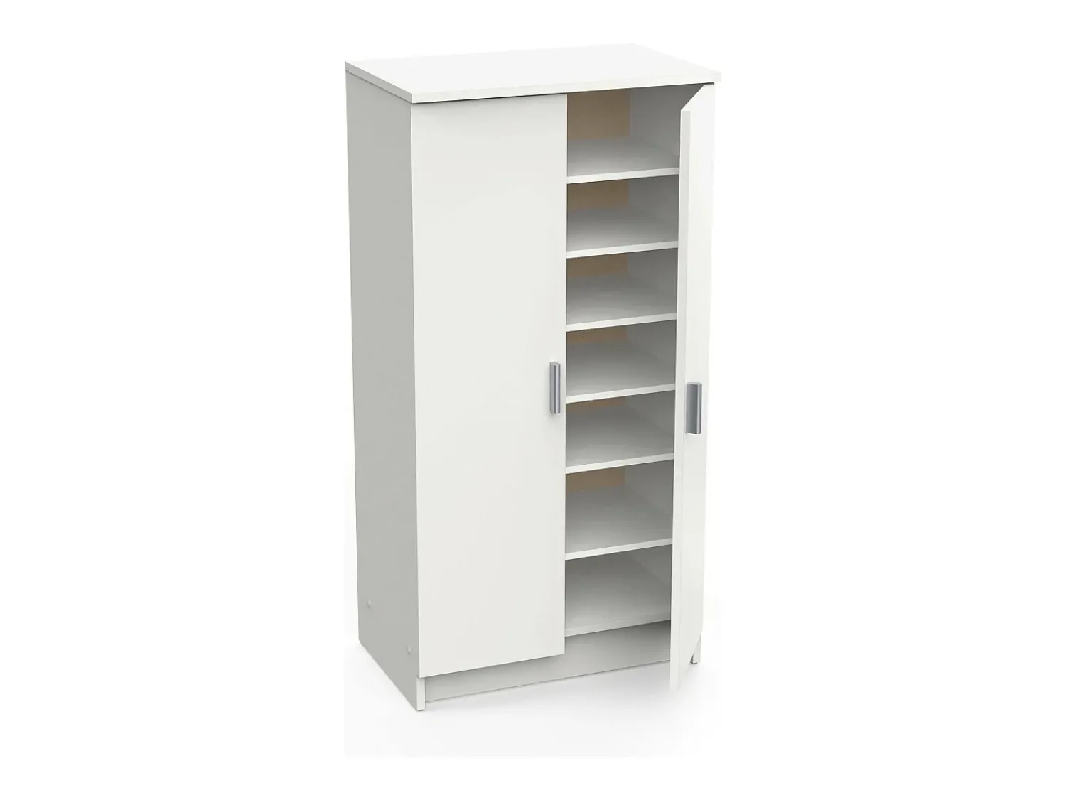 Móvel De Arrumação|Sapateira|Dmora Sapateira 0, Armário multifuncional, Armário de arrumação com prateleiras, Sapateira com duas portas e 6 prateleiras, 55x36h108 cm, Branco