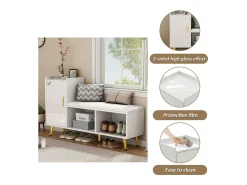 Móvel De Arrumação|Sapateira|ModernLuxe Sapateira - arrumação multinível e assento acolchoado - Branco