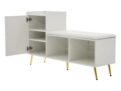 Móvel De Arrumação|Sapateira|ModernLuxe Sapateira - arrumação multinível e assento acolchoado - Branco