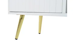 Móvel De Arrumação|Sapateira*ModernLuxe Sapateira - com banco e 2 compartimentos - com puxadores e pés metálicos - estilo moderno - Branco