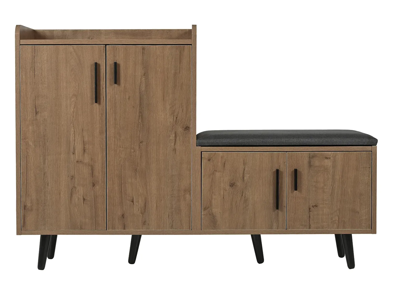 Móvel De Arrumação|Sapateira|ModernLuxe Sapateira - com banco e 4 portas - Castanho